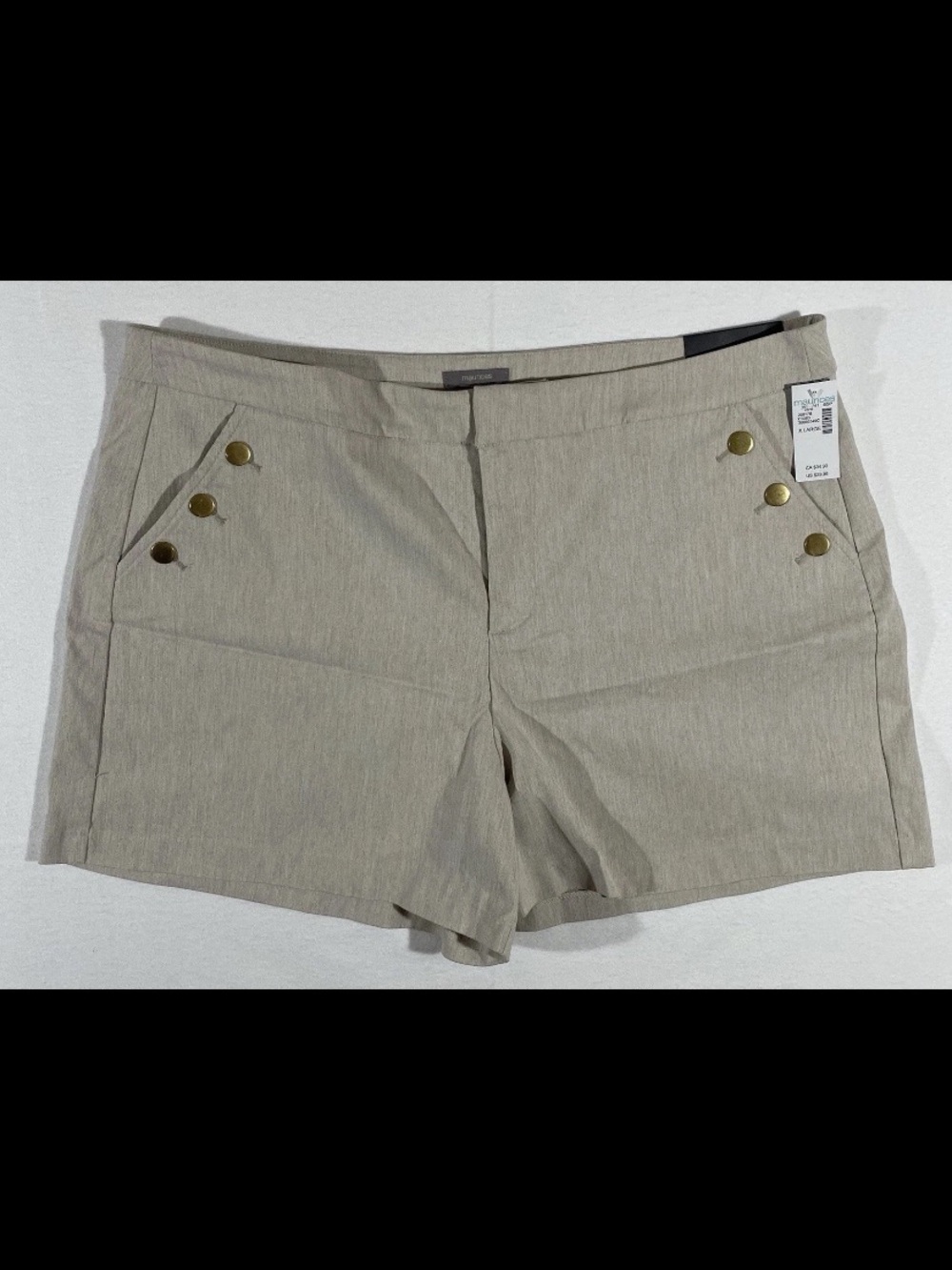 Maurice’s Women's Khaki Linen-Blend Button Front Shorts NWT